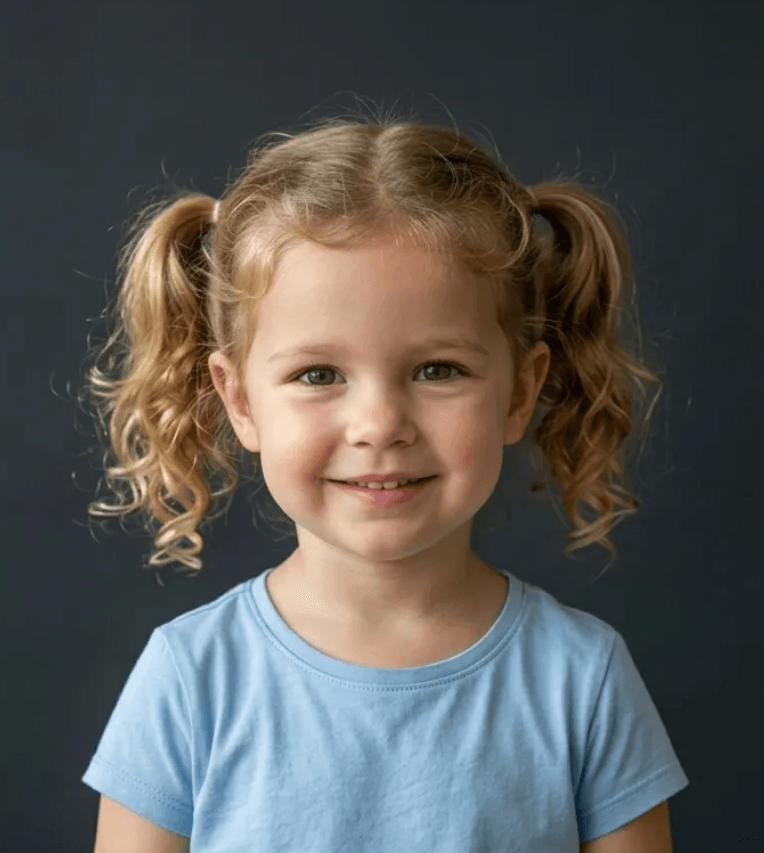 Example child photo used to create a princess invitation
